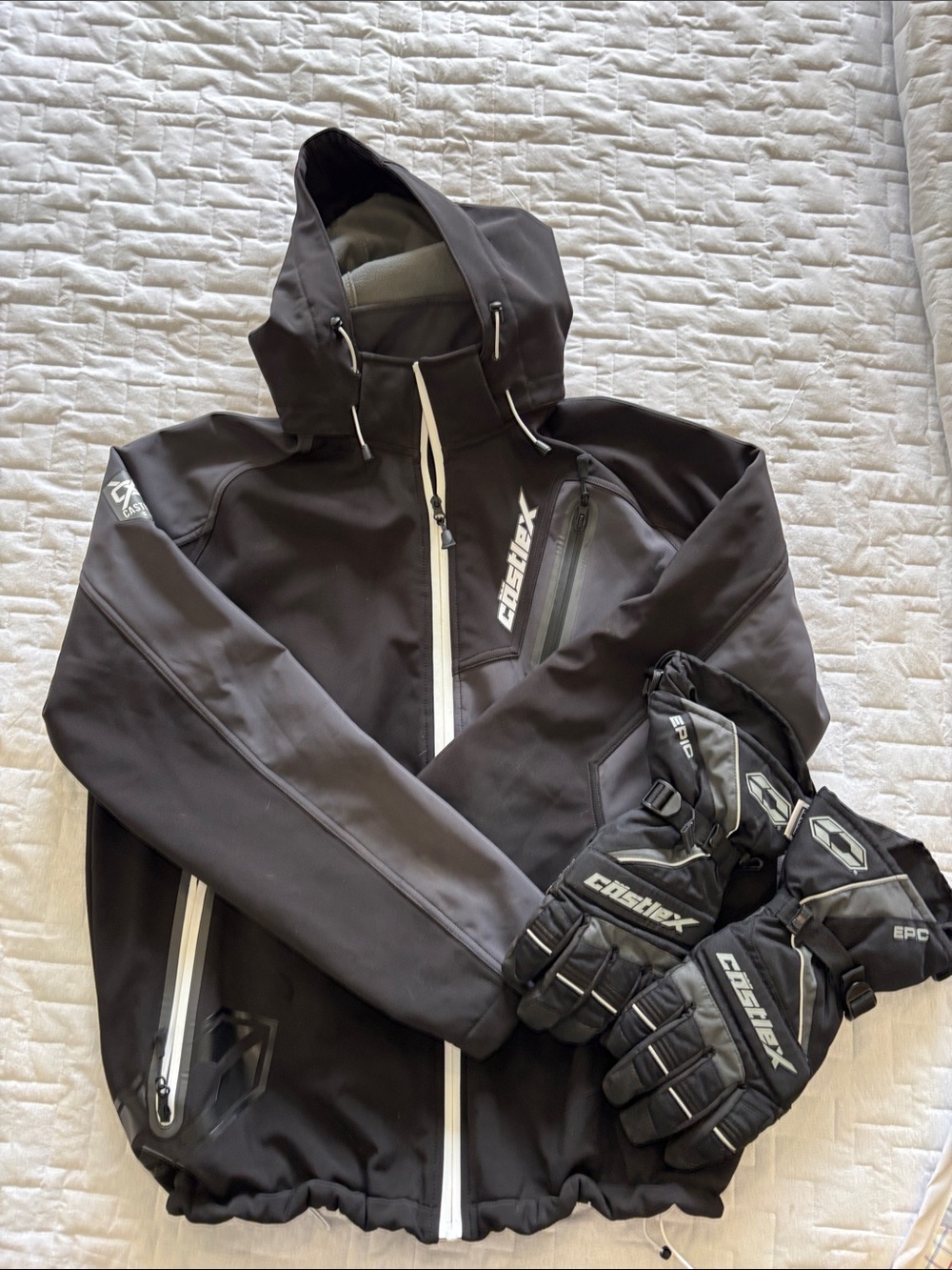 Men's Black Castex Ski Softshell Jacket with Hood